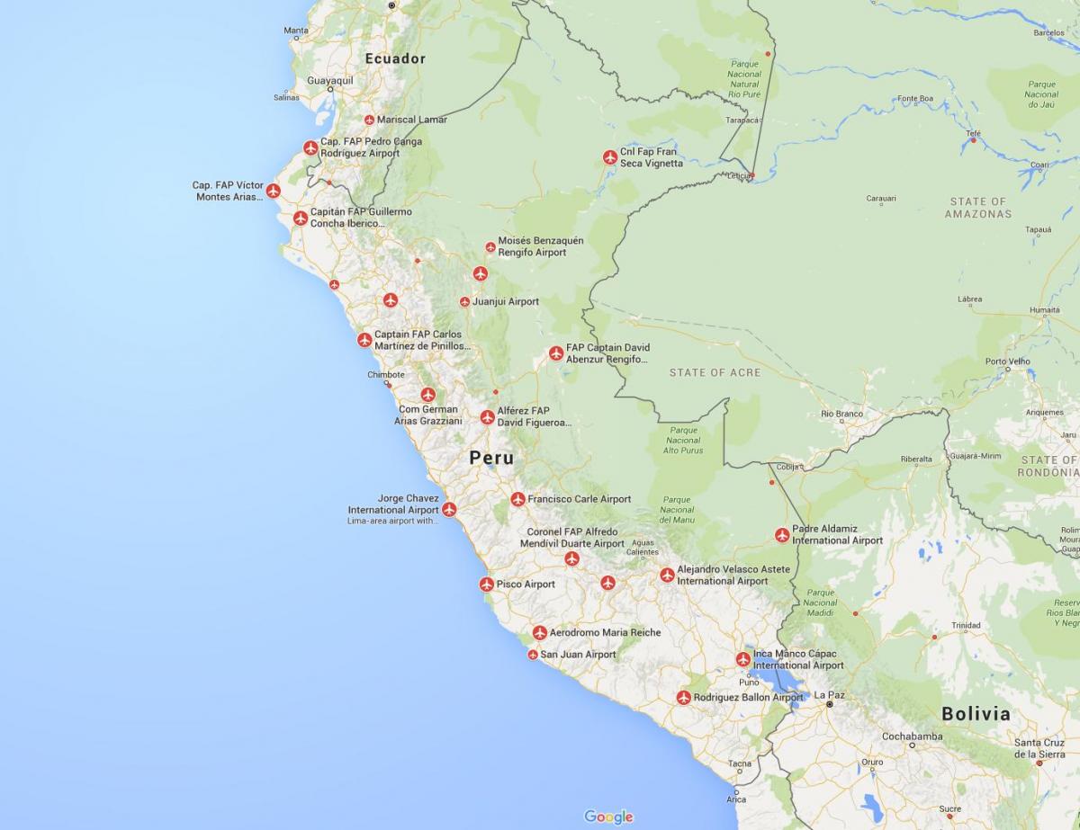 аеродроми Перу на мапи