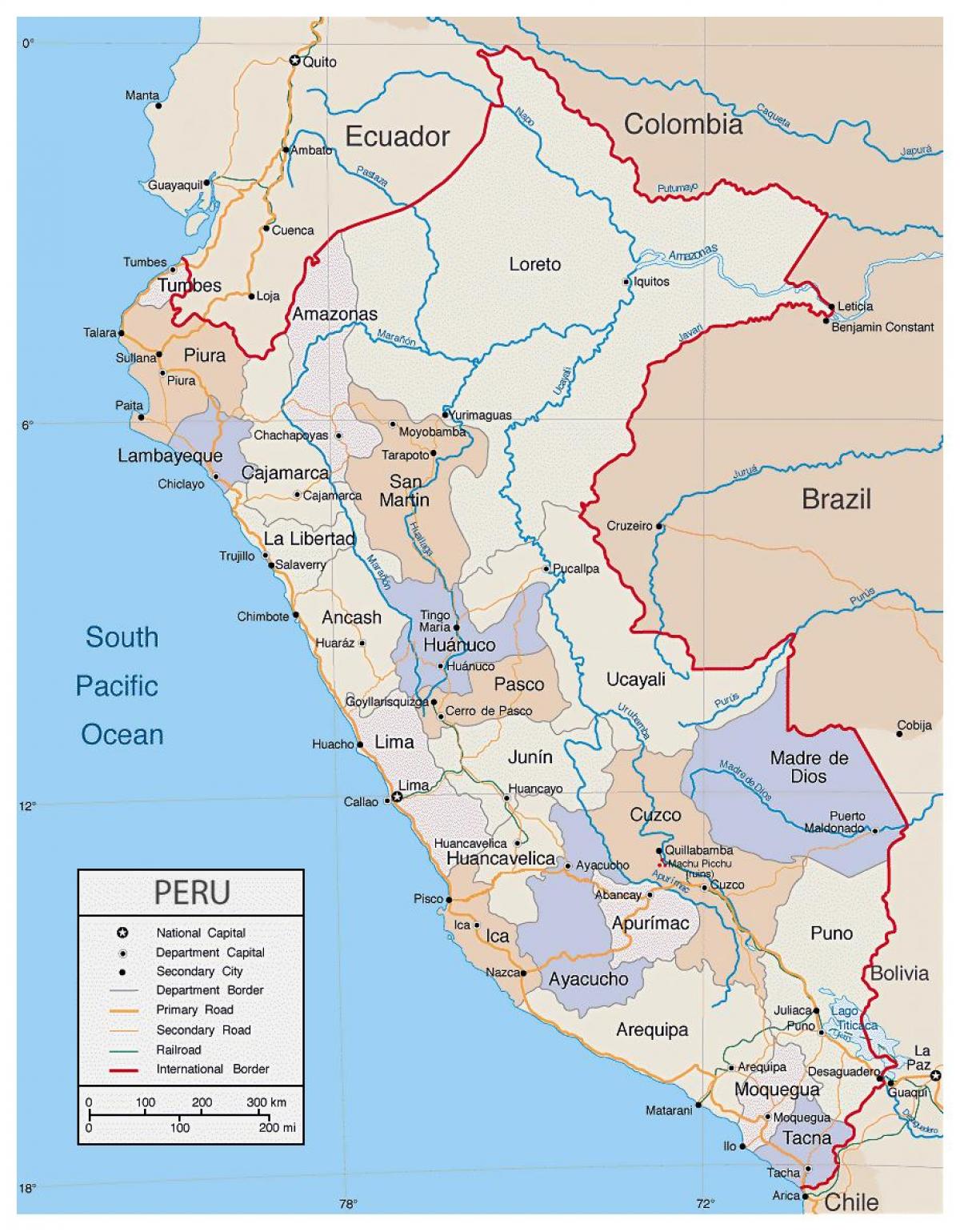 карта детаљна мапа Перу