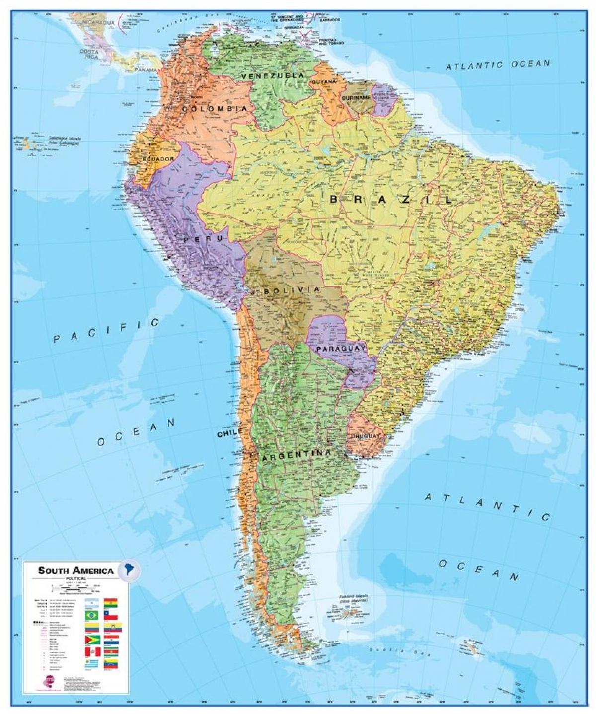 карта Перу у Јужној Америци